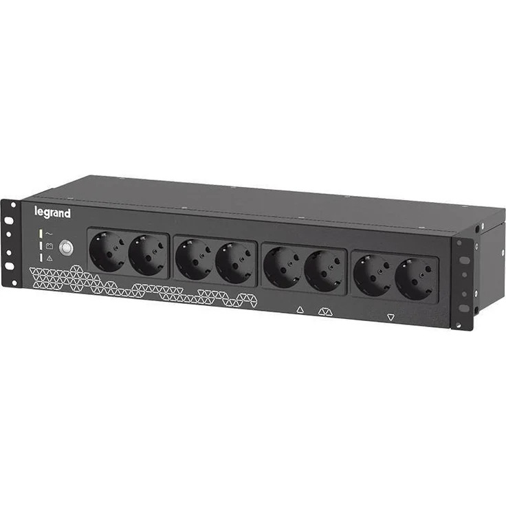 Legrand Keor ASI PDU 800VA, unterbrechungsfreie Stromversorgung mit 8 Schuko-Steckdosen, schwarz, 0,8 kVA, 480 W, kompakte Bauweise für 19-Zoll-Schränke