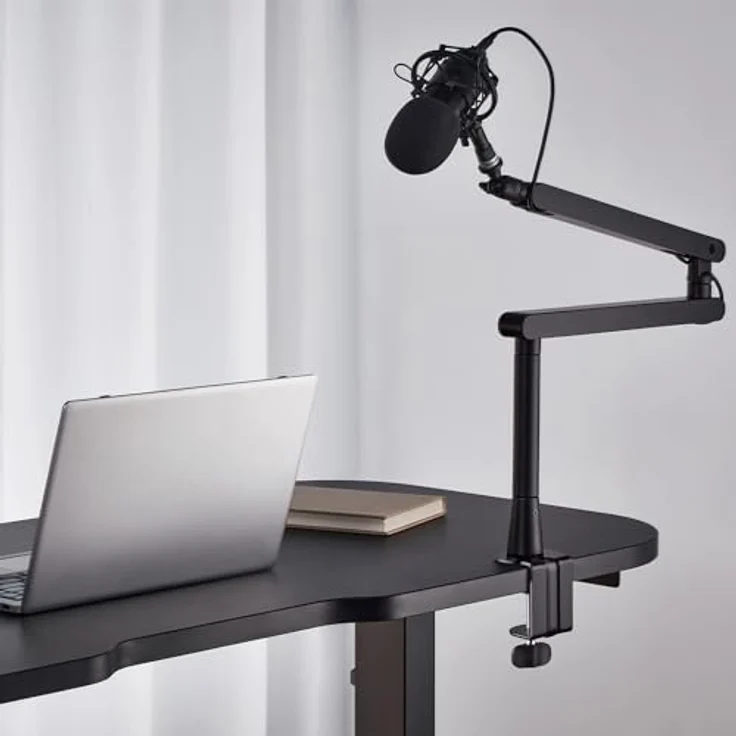 Maclean MC-971, professioneller Mikrofonhalter mit ausziehbarem Wiesenarm, max. 2 kg, Schwarz – Bild 4