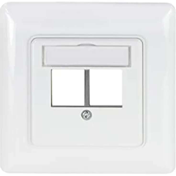 LogiLink NK4059 - Unterputzdose für 2 Keystone-Module, gerader Auslass, signalweiß