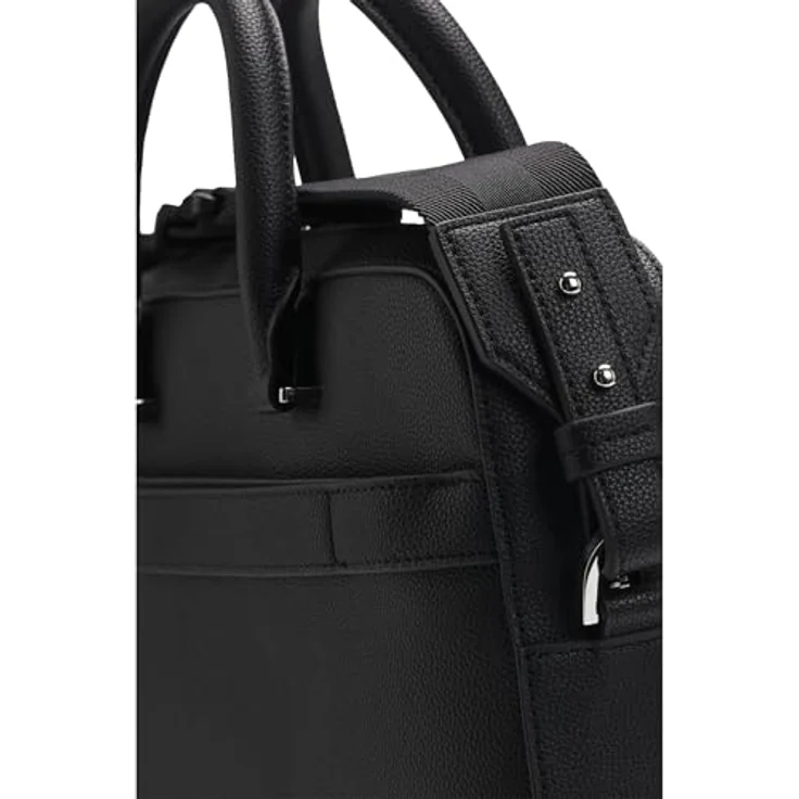 BOSS Aktentasche Ray S, Document-Bag, Messengerbag, Trolley-Aufsteck-System in genarbtem Kunstleder, schwarz – Bild 8