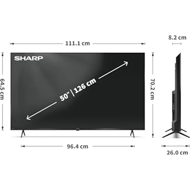 Sharp 50HP5265E 50 Zoll 4K QLED Fernseher mit Google TV, Dolby Vision, Dolby Atmos und HDMI 2.1 – Bild 3