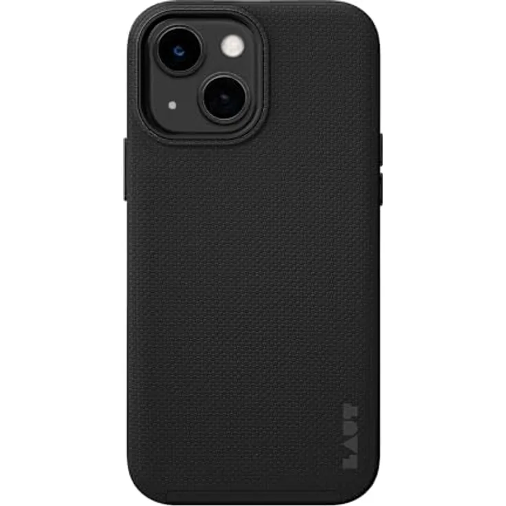 LAUT Shield Hülle für iPhone 15 (6.1") – 14ft Aufprallschutz, doppellagiger Schutz, kompatibel mit MagSafe, kratzfest, schwarz