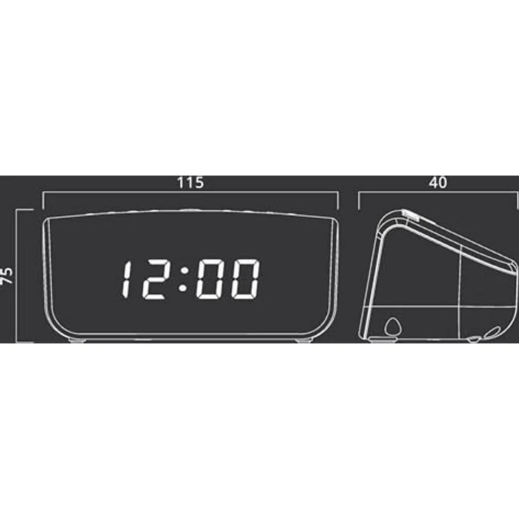 Muse M-12CR Uhr Digital FM 87 5 - 108 MHz LED 1 52 cm (0.6 Zoll) schwarz – Bild 5