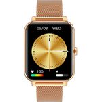 Garett GRC Classic Stahlgold Smartwatch mit IP68, Herzfrequenz-Messgerät, Pulsoximeter, 100 Sportmodi