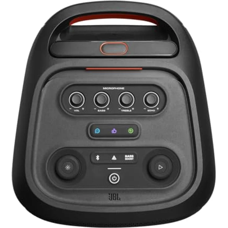 JBL Partybox Stage 320 in Schwarz – Tragbare Bluetooth-Lautsprecher-Box Pro Sound, Lichtshow, KI-Sound-Boost, Rollen und Teleskopgriff – 18 h Laufzeit – Bild 2