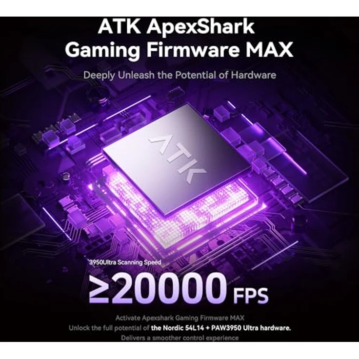 ATK Blazing Sky U2 V2 Gaming-Maus, kabellos mit PAW3950 Ultra Sensor, 8K Hz Polling Rate, leichtes Design - weiß – Bild 5
