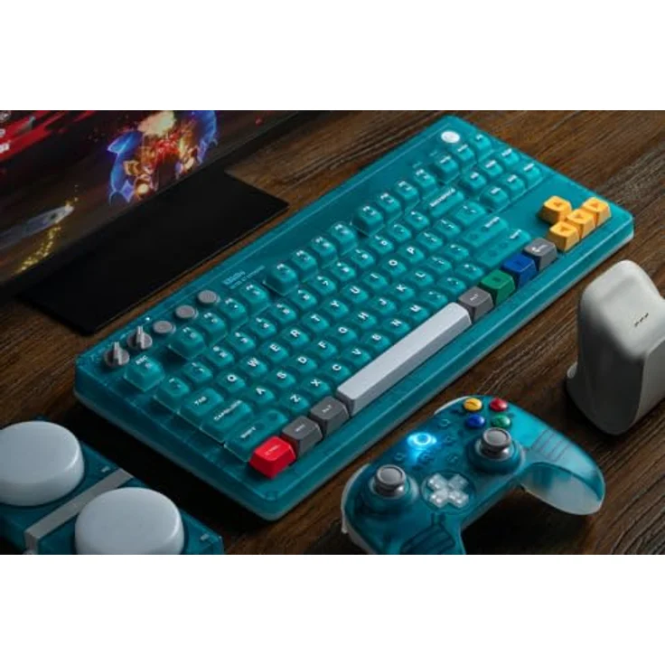 8BitDo Mechanical Keyboard - Clear Blue - Gaming Tastatur mit RGB-Hintergrundbeleuchtung, US International Layout und hot-swappable PCB – Bild 12