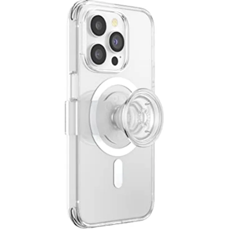 PopSockets: PopCase PlantCore für MagSafe - Hülle für iPhone 14 Pro mit Abnehmbarem PopGrip Slide Sockel und Griff mit Austauschbarem Top - Clear