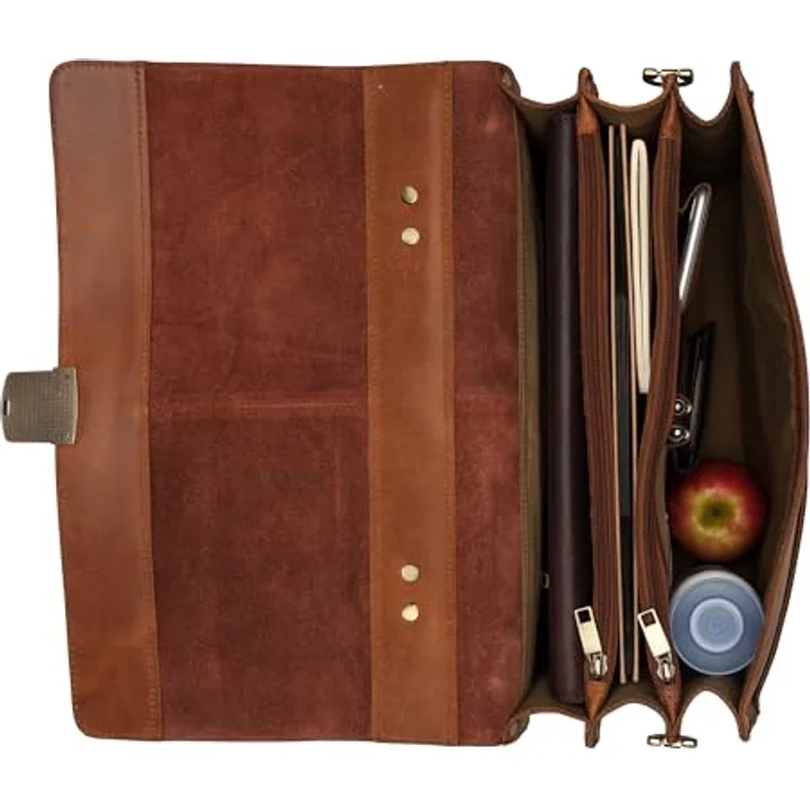Burkely Vintage Dean Aktentasche, 100% Leder, 38 cm x 18 cm x 29 cm, braun – Bild 4