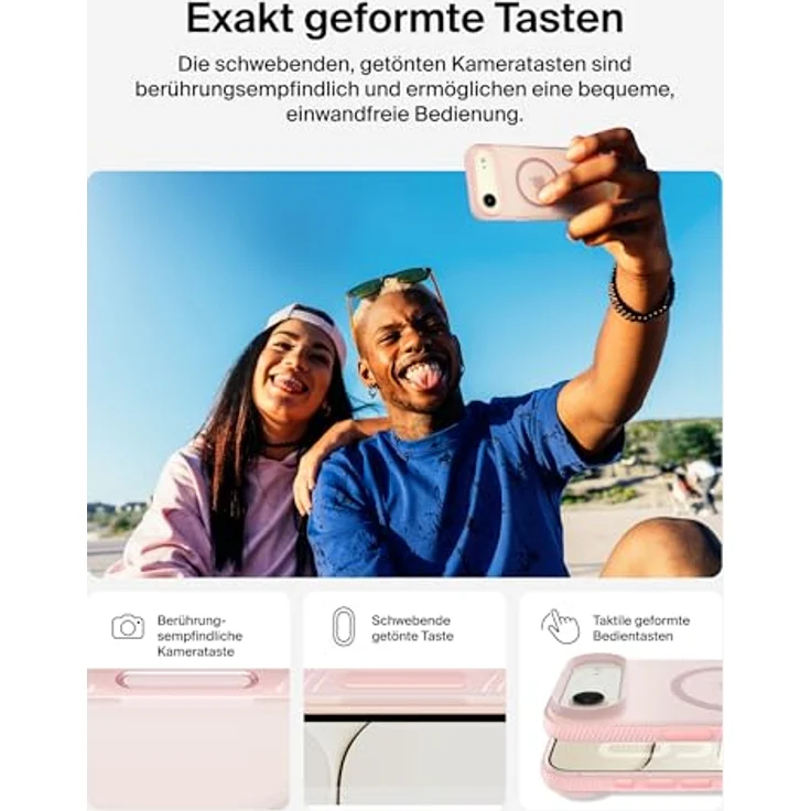 Belkin Grip Magn. Schutzhülle iPhone Air, pink, mit Stoßschutz und integrierter Kamerasteuerung – Bild 5