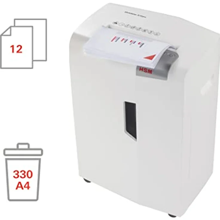 HSM shredstar X12pro Office Aktenvernichter, Partikelschnitt P5, 12 Blatt, mit separatem CD Schredder – Bild 3