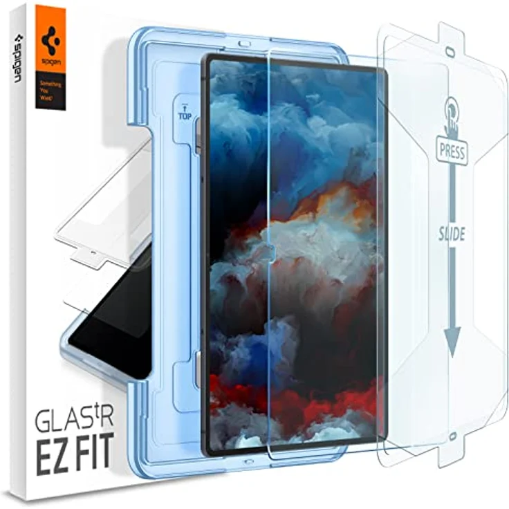 Spigen Glas.tR EZ Fit Schutzfolie kompatibel mit Samsung Galaxy Tab S8 Ultra, 14.6 Zoll, Schablone für Installation, Kristallklar, Kratzfest, 9H Härte Folie – Bild 1