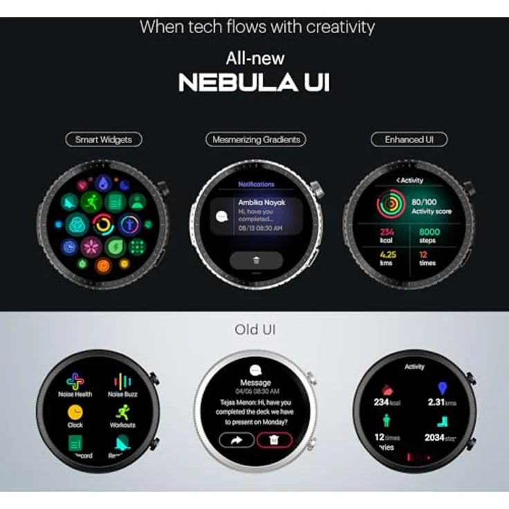 Noise Noise Origin Smart Watch Smoothest UI Experience (New Nebula UI) & EN 1 Processor, 1.46” ApexVision AMOLED Display, Stainless Steel Build, Activity Tracker, Contour-Cut Design, Fitness Age, Stainless Steel – Bild 5