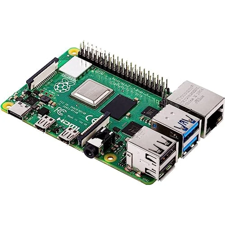 Raspberry Pi 4 Modell B 1GB SDRAM, Einplatinencomputer mit ARM Cortex-A72 Quad-Core-Prozessor, WiFi, Bluetooth 5.0, Gigabit-LAN, 4K-Video, USB 3.0, USB-C, Dual-Monitor-Unterstützung, lüfterlos, energieeffizient – Bild 2