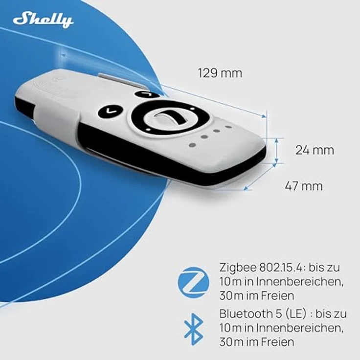 Shelly BLU Remote Control ZB, Zigbee Fernbedienung mit Gestensteuerung, Weiß, lange Batterielaufzeit – Bild 3