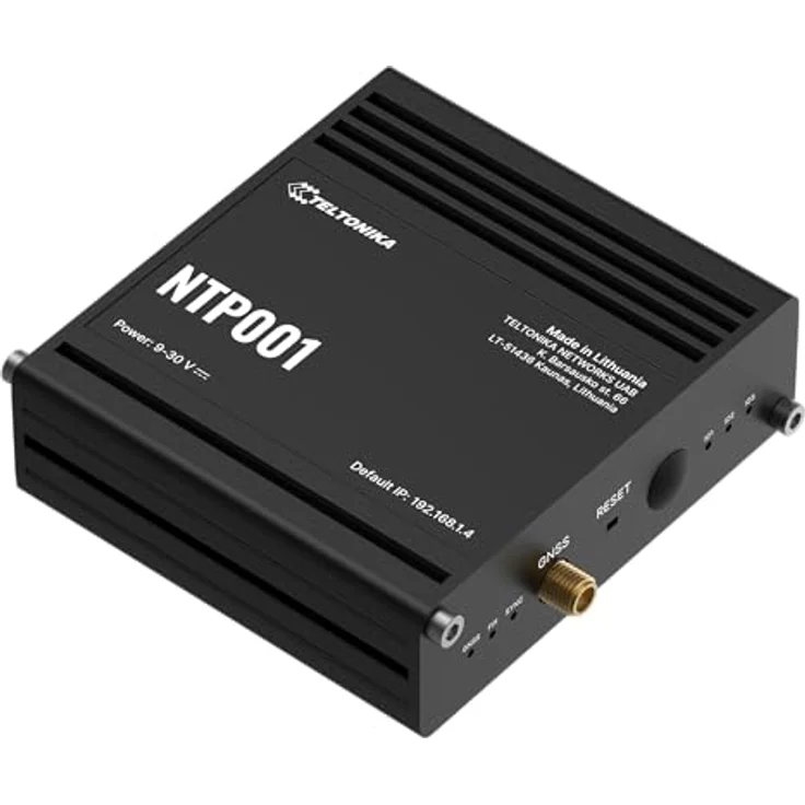 Teltonika NTP001, Stratum-1 NTP-Server für präzise Zeit-Synchronisation, Schwarz, mit GNSS, RS232, RS485 und robuster Sicherheit – Bild 3