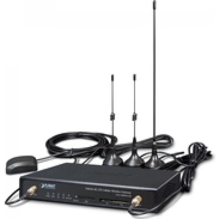 Planet Vehicle 4G LTE Cellular Wireless Gateway/Controller, kompakter Router mit 5 Ethernet-Ports und externer Antenne, schwarz