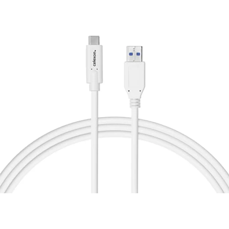 celexon USB-C auf USB-A Kabel, USB 3.2 Gen 2x1, 10 Gbps, 0,5 m, weiß – Bild 2