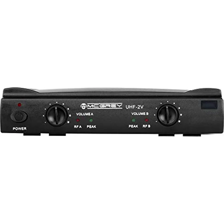 McGrey UHF-2V Dual Funk Mikrofon Set mit 50m Reichweite (Wireless Komplettset mit 2 x Handmikrofon, Betriebsdauer ca. 8 Stunden, 6,3mm Klinke Ausgang) schwarz – Bild 3
