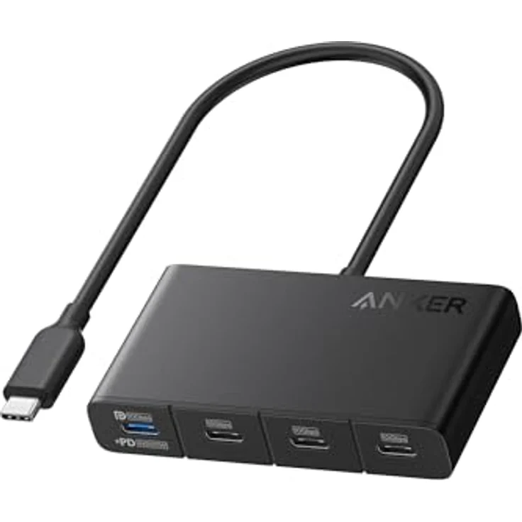 Anker USB-C Hub, 4-Port 10Gbps USB 3.2 Display-Hub mit 100W PD-IN, für MacBook Pro/Air, iPad, iPhone 15, Surface Pro, Dell, HP, 4K@60Hz, kompaktes Gehäuse aus 75% recyceltem Material – Bild 1