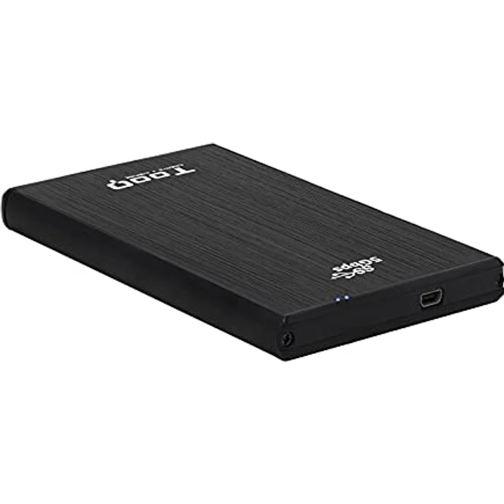 TooQ TQE-2522B - Gehäuse für 2,5 Zoll Festplatten (SATA I-II-III bis 9,5 mm Höhe, USB 3.0), Aluminium, LED Anzeige, schwarz, 50 g – Bild 3