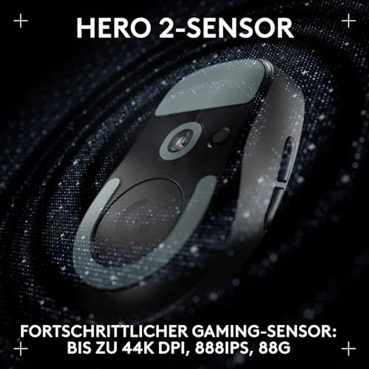 Logitech G PRO X SUPERLIGHT 2 DEX LIGHTSPEED Gaming-Maus, 60g leicht, 5 programmierbare Tasten, 32K-DPI-Sensor, USB-C - Schwarz – Bild 3