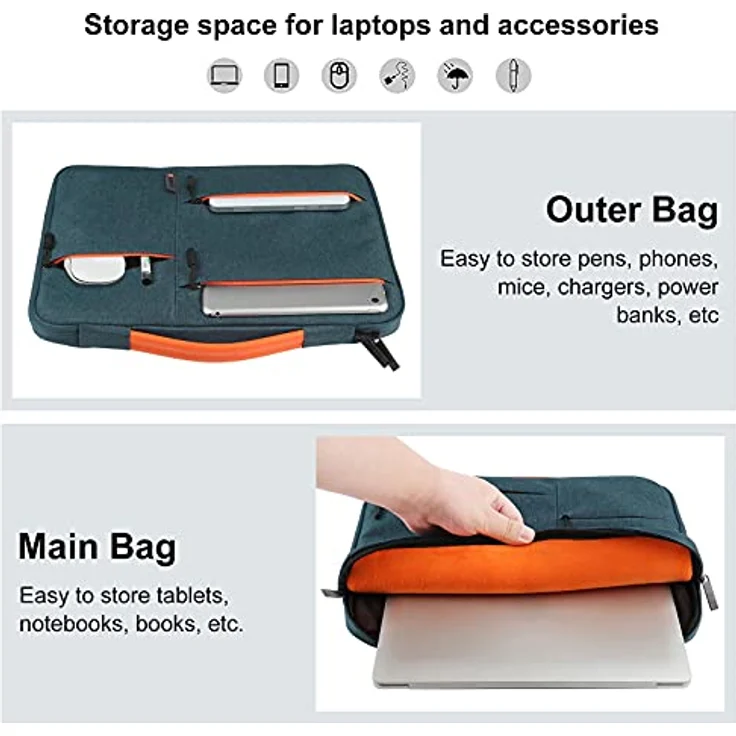 König Design Laptoptasche Laptophülle 13 Zoll - 13,5 Zolll stoßfeste Notebooktasche Laptop Schutzhülle Notebook Sleeve Hülle PC Laptop Schutztasche Navy Blau – Bild 5