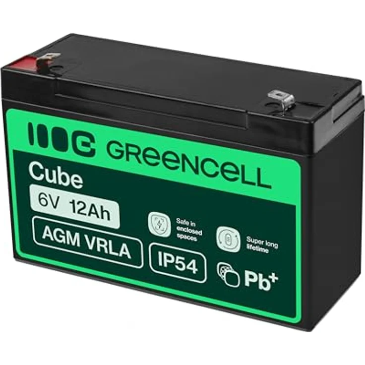 Green Cell AGM01 Bleiakku 6V 12Ah Blei-Vlies (AGM) (B x H x T) 151 x 94 x 50mm Flachstecker 4.8mm Zyklenfest, Wartungsfrei – Bild 4