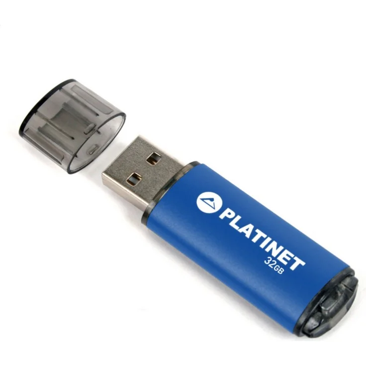 Platinet PMFE32 USB-Stick, 32 GB mit Aluminiumgehäuse, USB 2.0, Lesegeschwindigkeit 22 MB/s