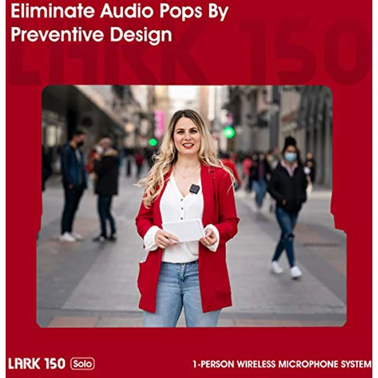 Hollyland Lark 150 Solo Mikrofon 1:1, Transmitter und Receiver mit 100m Übertragungsdistanz, intelligente DSP-Rauschunterdrückung, Ladekoffer und Echtzeit-Klangüberwachung – Bild 9