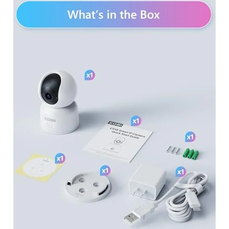 ZOSI 2K WLAN Überwachungskamera Innen, 360° Schwenkbare Kamera Indoor für Baby, 2,4/5Ghz WiFi, KI Personenerkennung, Auto-Tracking, One-Touch-Call, C518 – Bild 2