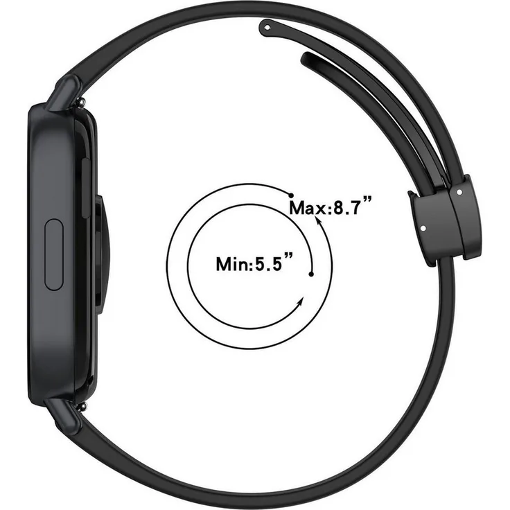 Wigento Smartwatch-Armband für Xiaomi Redmi Watch 5 Active, magnetisches Silikonarmband in Gelb mit Faltschließe