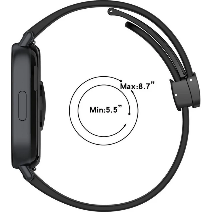 Wigento Smartwatch-Armband für Xiaomi Redmi Watch 5 Active, magnetisches Silikonarmband in Gelb mit Faltschließe