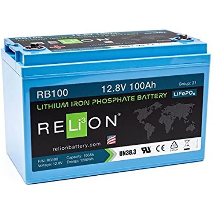 Relion RB100–12 V 100 Ah Lithium-Akku