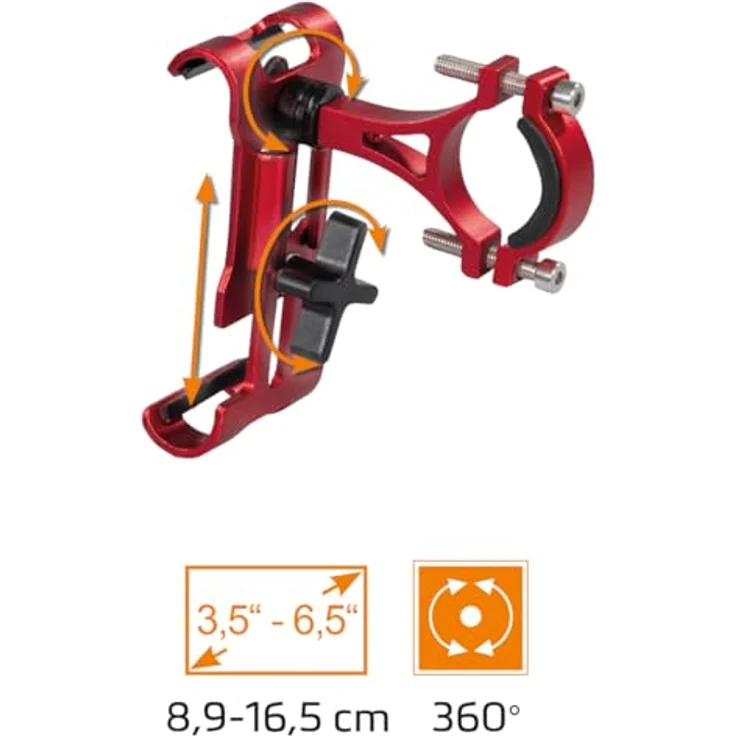 My Wall HR22L, Handyhalterung Fahrrad für Smartphones bis 75mm Breite, simples Design mit Drehgelenk für Hoch- und Querformat – Bild 5