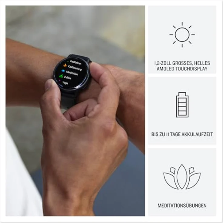Garmin Vivoactive 5 AMOLED GPS Smartwatch mit Fitness- und Gesundheistfunktion, Musik, Schwarz/Schiefergrau mit Silikonarmband – Bild 3