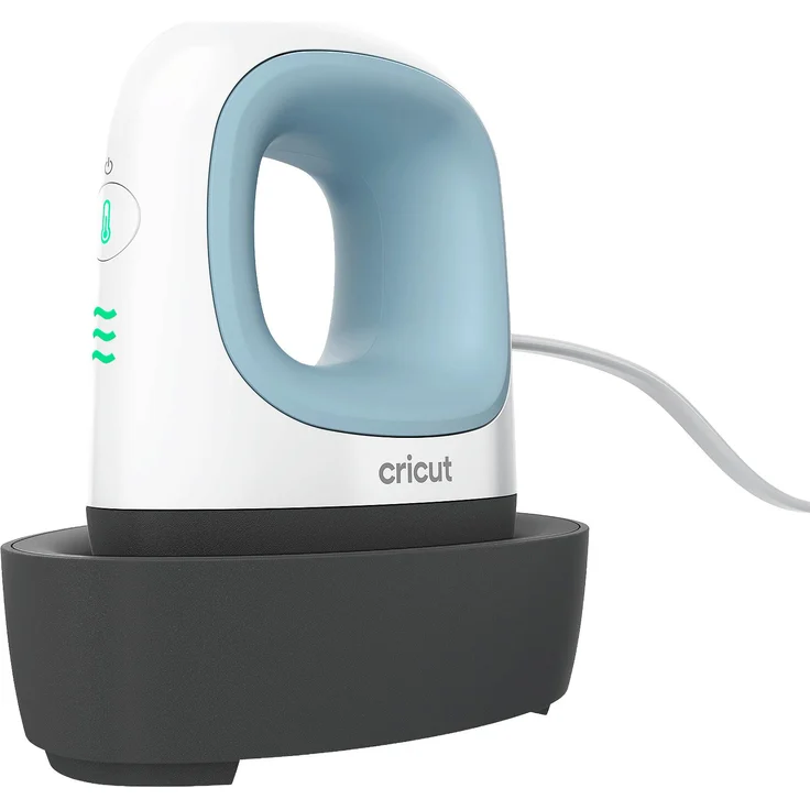 Cricut EasyPress Mini, kompakte Heizpresse mit drei Temperatureinstellungen, Weiß-Blau