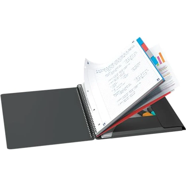 OXFORD Collegeblock Studium Organiserbook A4+ kariert, 80 Blatt, mit 6 Registern und Gummizug, holzfreies Papier, kompatibel mit SCRIBZEE®-App – Bild 4