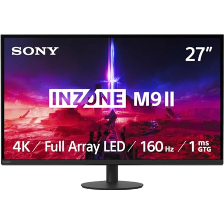 Sony INZONE M9II 27" 4K Ultra HD PC Gaming Monitor: 2160p Auflösung - 160Hz Bildwiederholfrequenz - 1ms GTG - DCI-P3 95% Spektrum - Full Array LED - G-Sync - Adaptive Sync - VRR, Schwarz – Bild 1