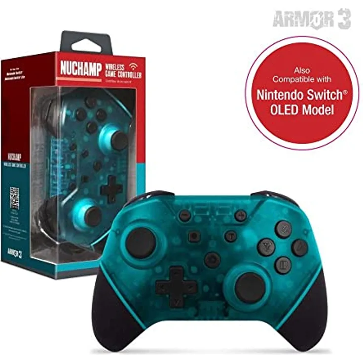 Hyperkin Armor3, kabelloses Gaming Controller für Nintendo Switch/Switch Lite mit ergonomischem Design, integrierter Turbo-Taste, Bluetooth-Verbindung, türkis