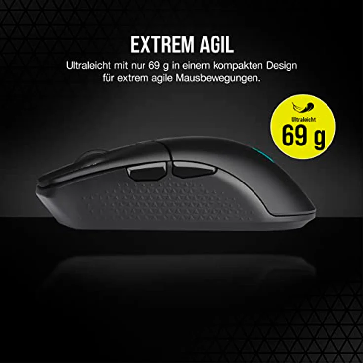 Corsair KATAR Elite Wireless Gaming-Maus - Ultraleicht, Optischer Marksman-Sensor 26.000 DPI, Unter 1ms Slipstream Wireless Drahtlosverbindung, Akkulaufzeit bis zu 110 Stunden - Schwarz – Bild 3
