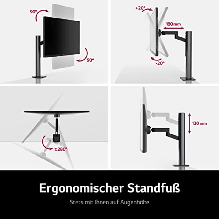 LG UltraFine Ergo 4K IPS Monitor 32UN880-B.BEU 80,01cm - 31,5 Zoll, UHD, ergonomischer Standfuß, HDR10, Gaming Features, Schwarz – Bild 5