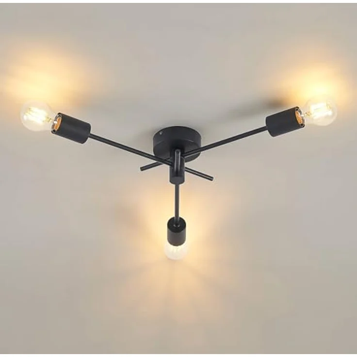 Lindby Deckenlampe Cerros (Modern) in Schwarz aus Metall (3 flammig, E27) - Wohnzimmerleuchte – Bild 5