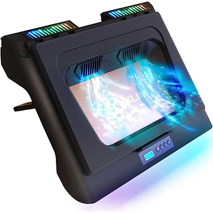 KLIM Everest Laptop Cooling Pad | Leistungsstarker Turbo-Lüfter 4300 RPM Laptop-Kühler | Versiegelter Schaumstoff für maximale Leistung | 14-17.3 Zoll, Schwarz