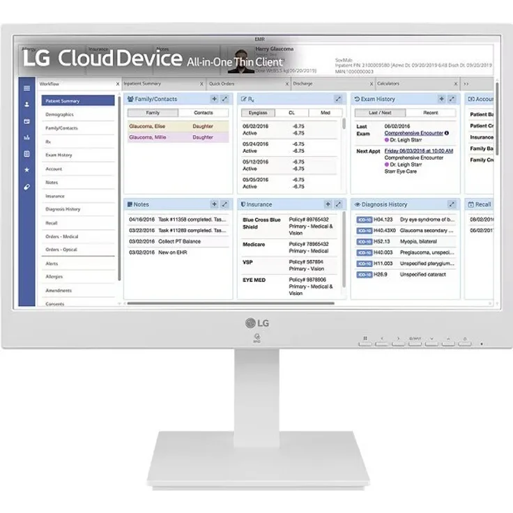 LG 24" 24CR671N-6P Thin Client All-in-One PC, Intel Pentium 8GB RAM 16GB eMMC 16:9, Silber