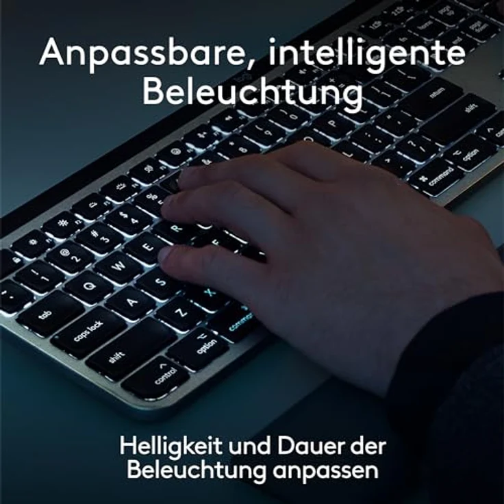 Logitech MX Keys S for Mac, Kabellose Tastatur mit Hintergrundbeleuchtung, macOS Optimiert, Grau – Bild 3