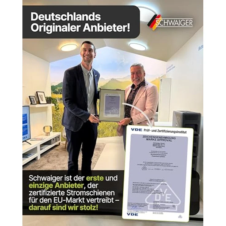 Schwaiger MSLW1000 Stromschiene, modulare Steckdosenleiste, 100 cm, Weiß, VDE-zertifiziert – Bild 9