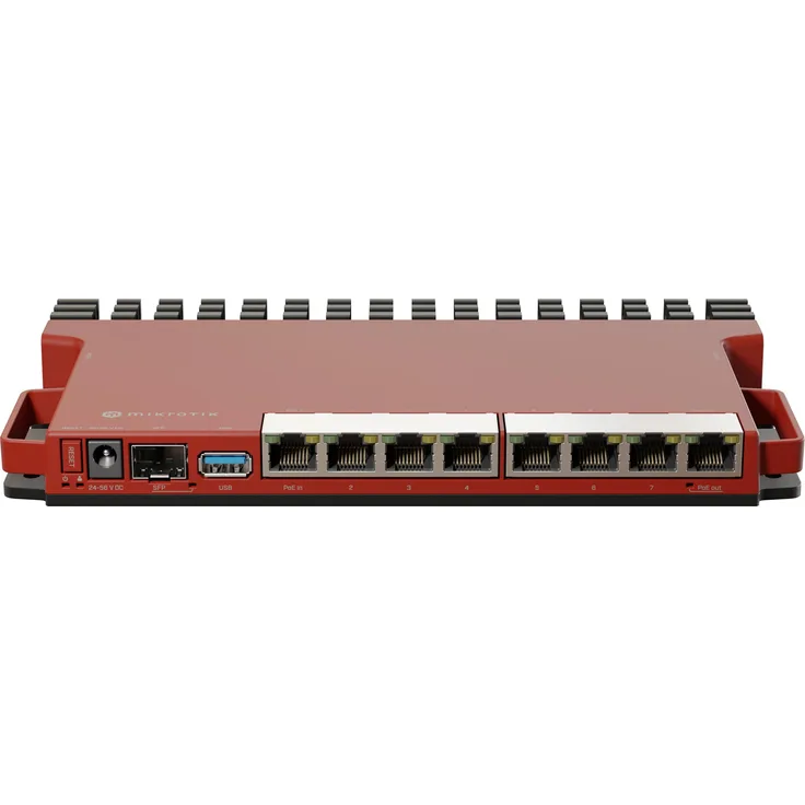 MikroTik L009UIGS-RM, Router mit Dual-Core-ARM-CPU, Gigabit-Ethernet-Ports und SFP-Käfig, Rot-Schwarz