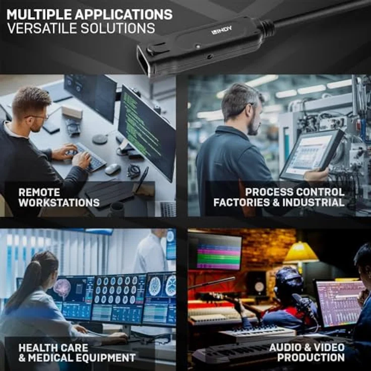 Lindy 43405 USB 3.2 Gen 2 Aktivverlängerung, 5 m USB C Kabel Schwarz mit 10 Gbit/s Datenübertragungsrate – Bild 5