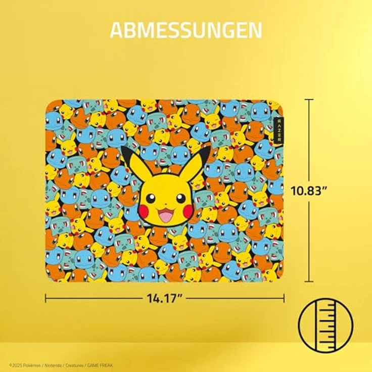 Razer Gigantus V2 Pokémon Edition, weiche Gaming-Mausmatte mit mikrogewebter Oberfläche, dicker Gummischaum-Unterlage, rutschfest, 360 x 275 x 3 mm | Pokémon Kanto – Bild 5